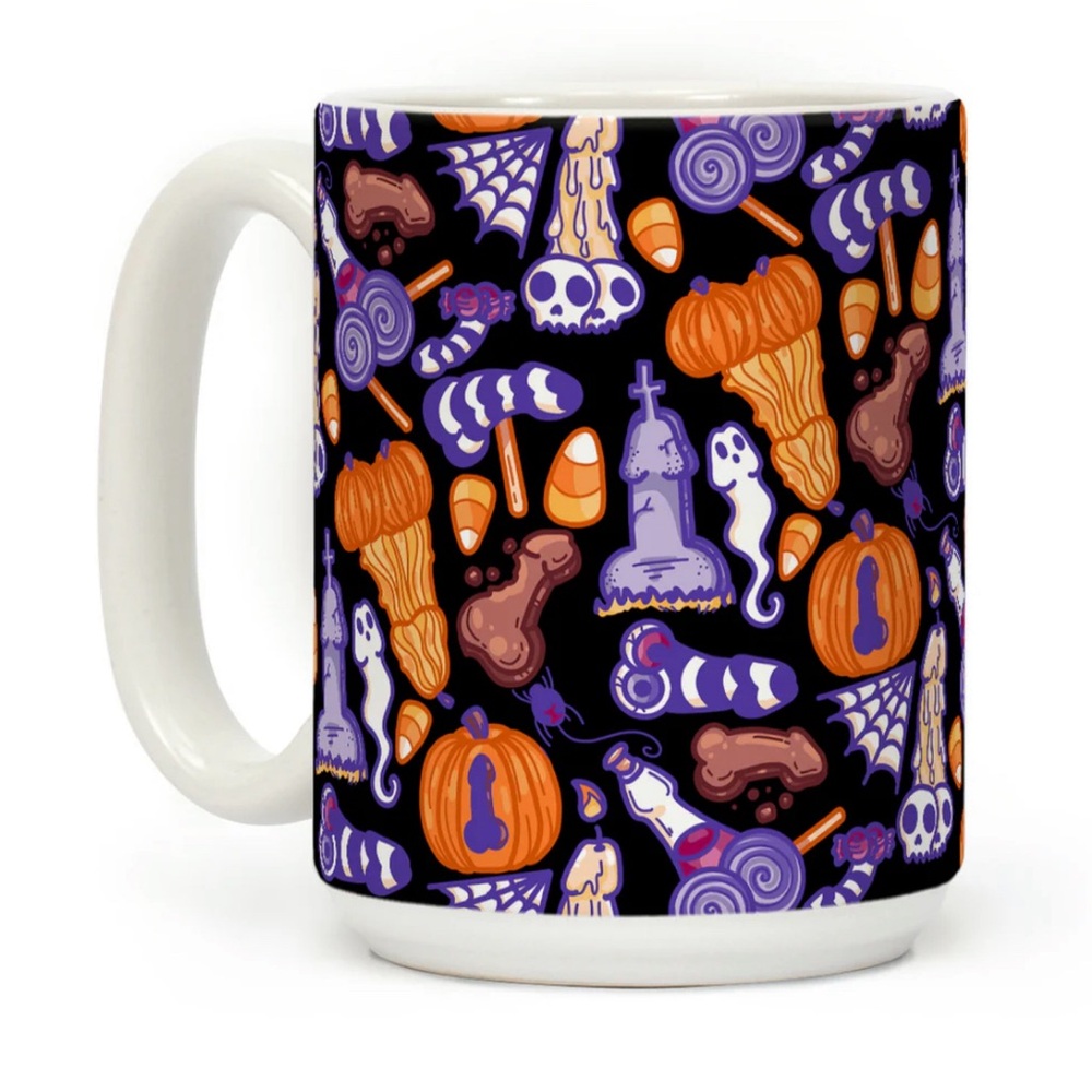 LOOKHUMAN Halloweenies Pattern Coffee Mug, 15 Ounce
